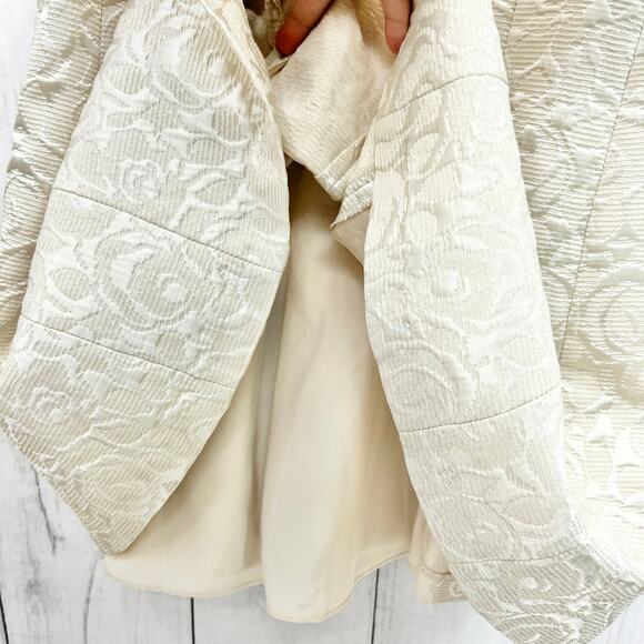 Erin Fetherston Sz 6 Cream Floral Jacquard Dress Mini Fit & Flare Sleeveless - Picture 7 of 8